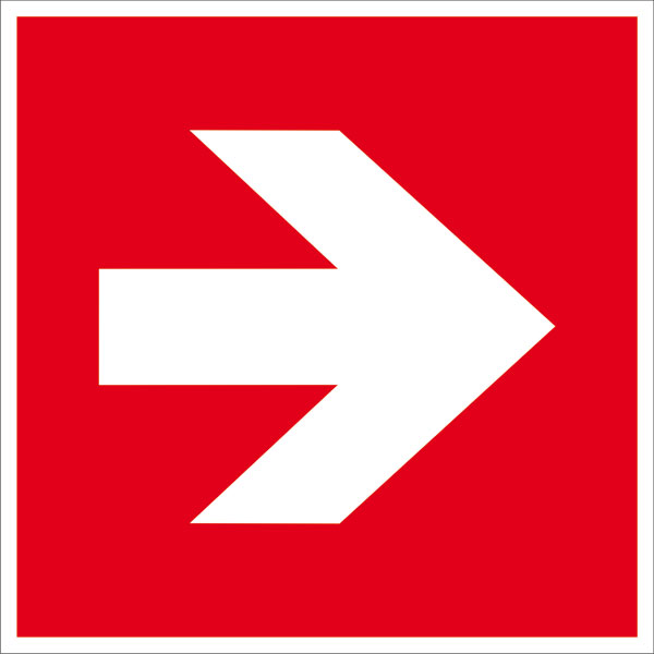 Richtungsschild links/rechts für Feuerlöscher und Brandschutzgeräte Brandschutzschild mit Richtungsangabe links und rechts, rotes Schild mit weißem Pfeil zur Anzeige des Standorts von Brandschutzeinrichtungen
